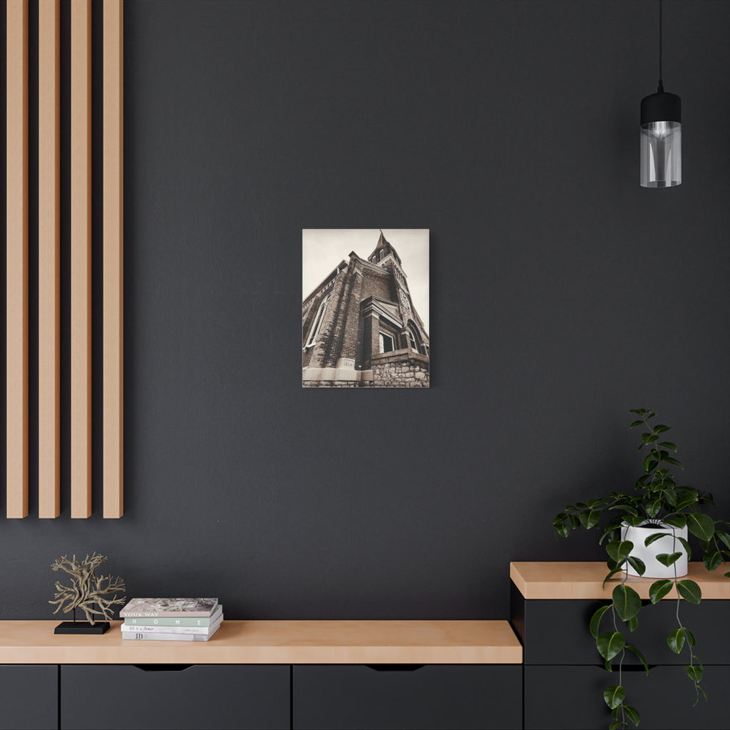 Vintage Church Architecture Matte Canvas Print — Stretched Wall Art