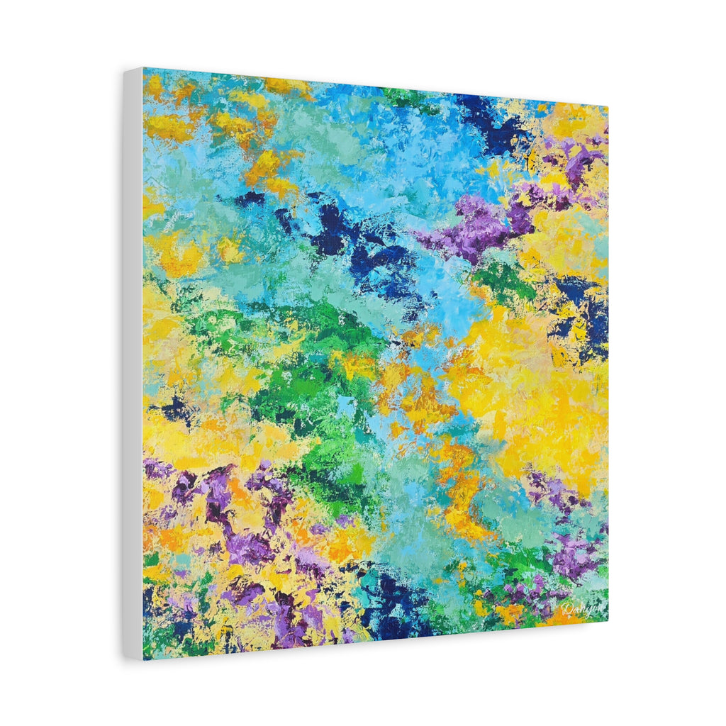 Vibrant Abstract Matte Canvas Art – Colorful Textured Wall Print