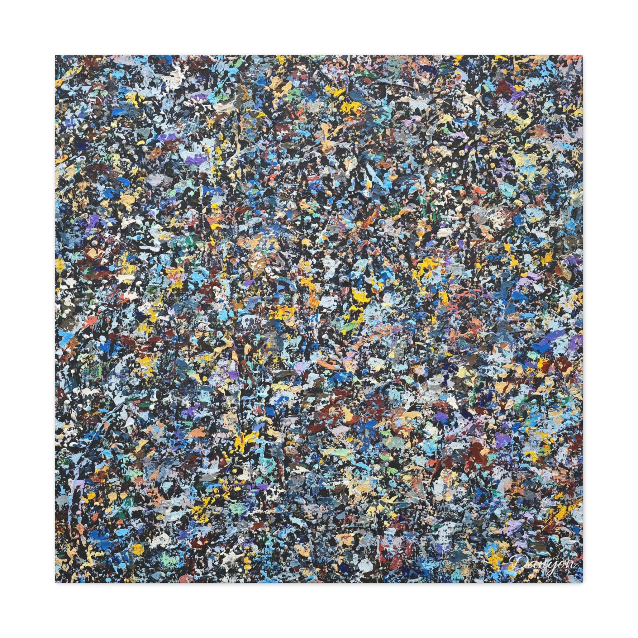 Abstract Speckle Art Canvas Print — Colorful Textured Modern Wall Decor
