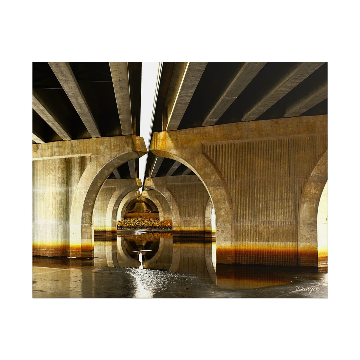 Architectural Bridge Poster — Underpass Concrete Arch Photography Print