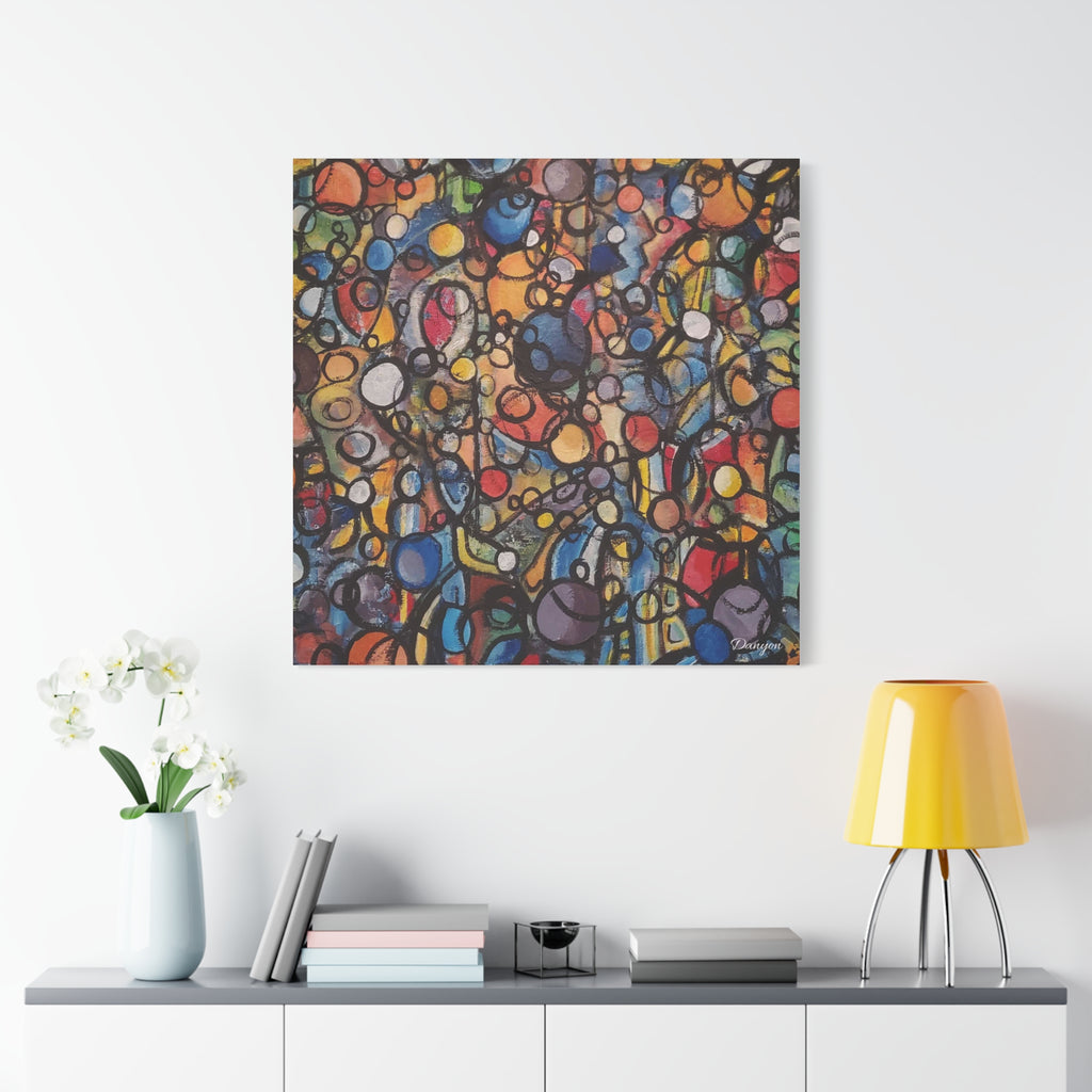 Abstract Colorful Bubbles Canvas