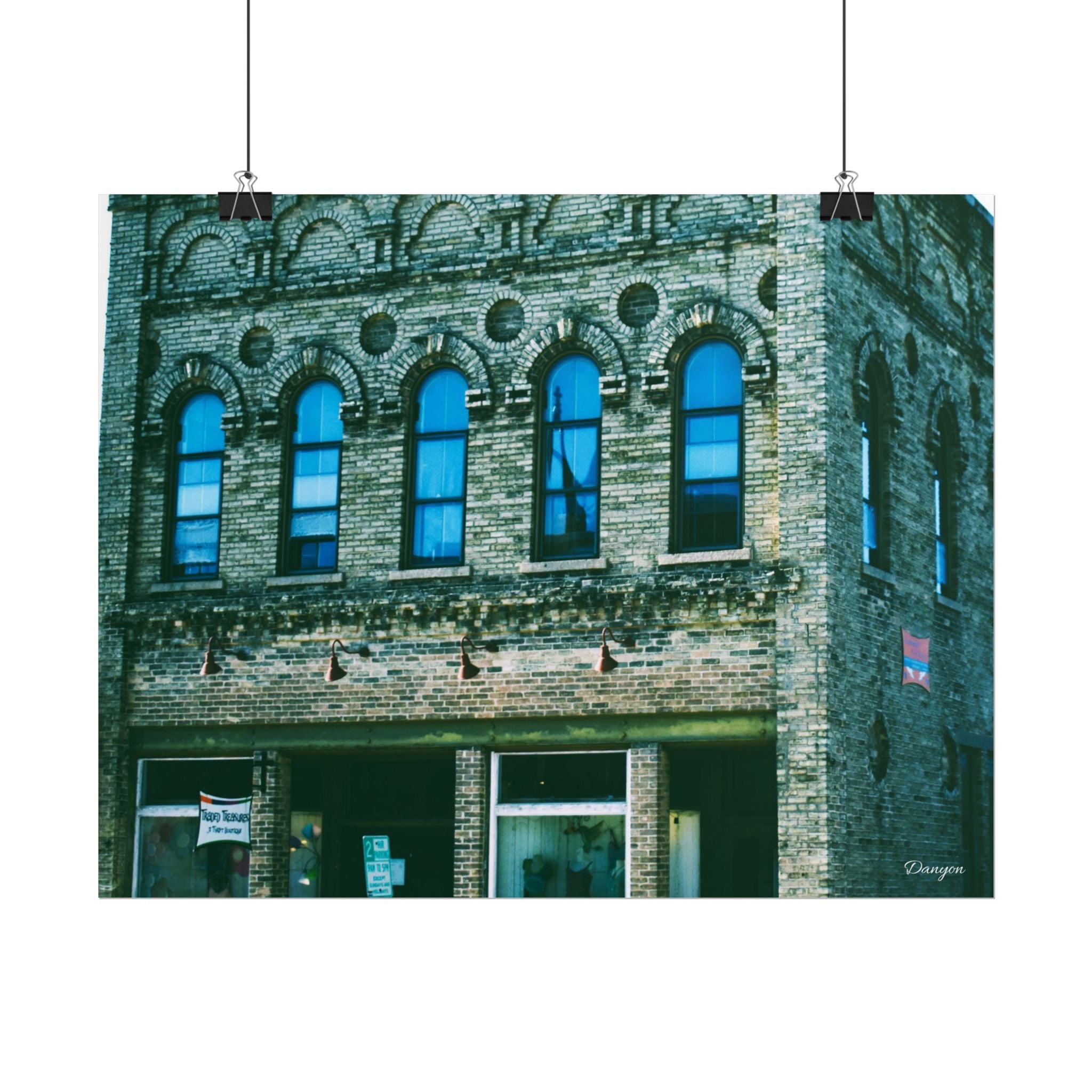 Vintage Brick Building Photo Poster — Architectural Wall Art