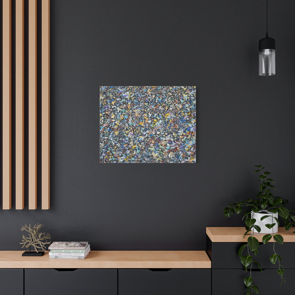 Abstract Speckle Art Canvas Print — Colorful Textured Modern Wall Decor
