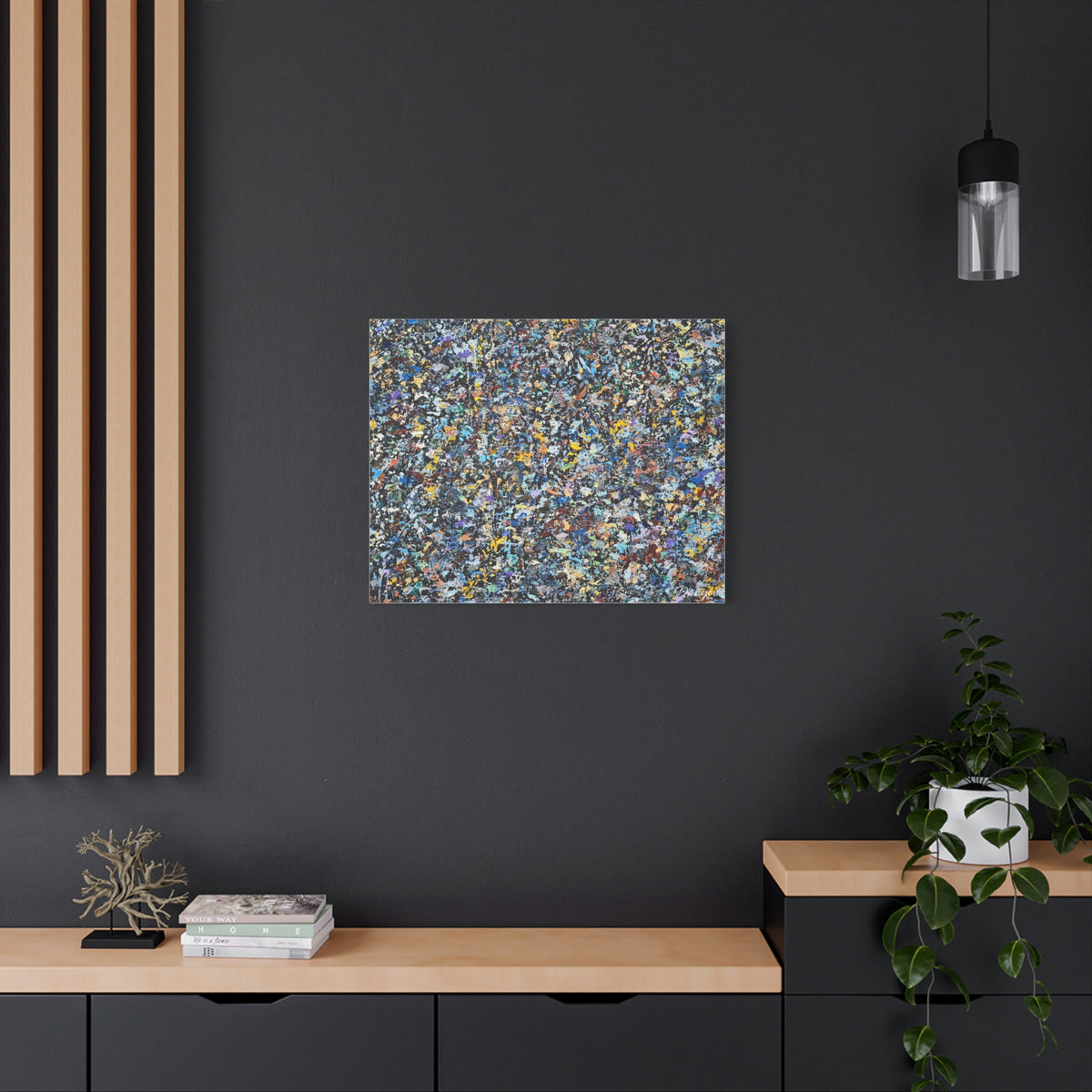 Abstract Speckle Art Canvas Print — Colorful Textured Modern Wall Decor