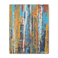 Abstract Urban Texture Matte Canvas Print — Colorful Vertical Brushstroke Wall Art