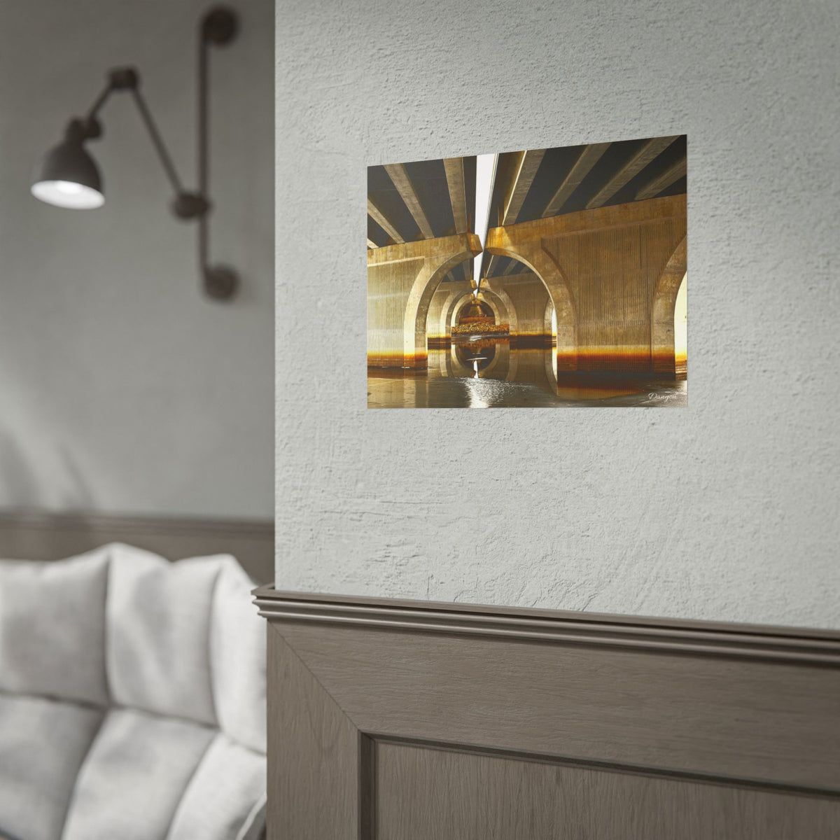 Architectural Bridge Poster — Underpass Concrete Arch Photography Print
