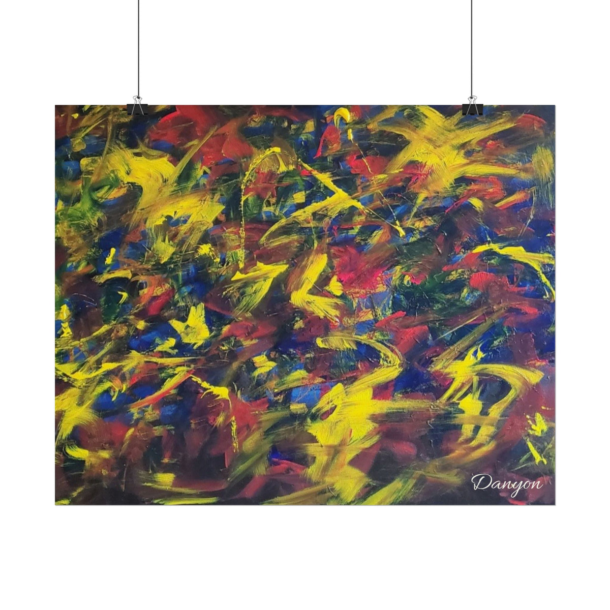Abstract Expressionist Rolled Poster — Colorful Paint Splash Wall Art