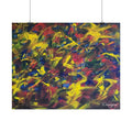 Abstract Expressionist Rolled Poster — Colorful Paint Splash Wall Art