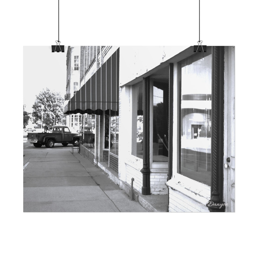 Black & White Main Street Rolled Poster