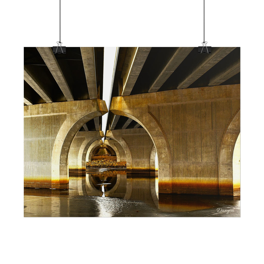 Architectural Bridge Poster — Underpass Concrete Arch Photography Print