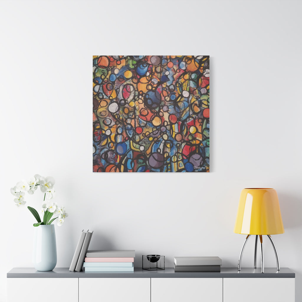 Abstract Colorful Bubbles Canvas