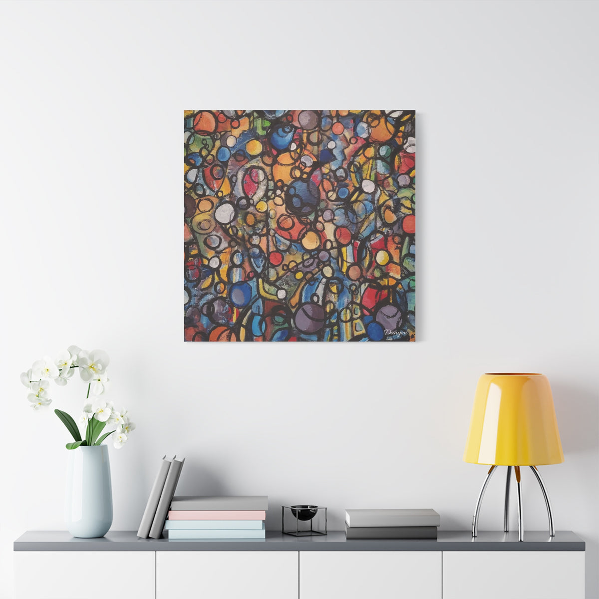 Abstract Colorful Bubbles Canvas