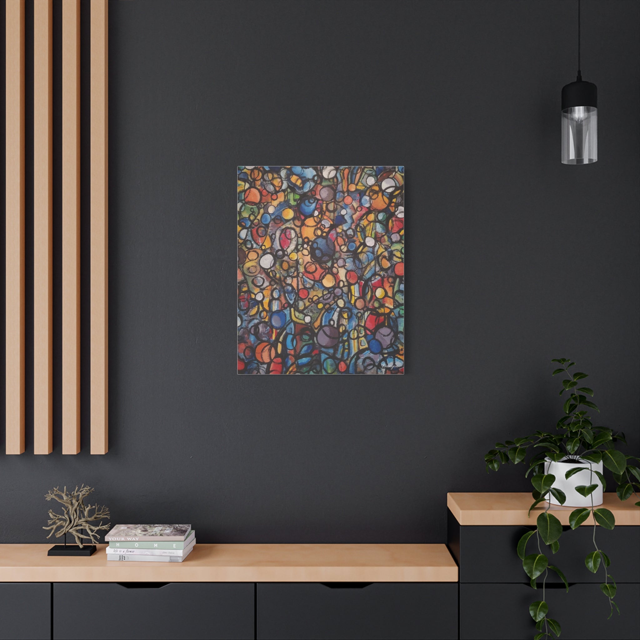Abstract Colorful Bubbles Canvas