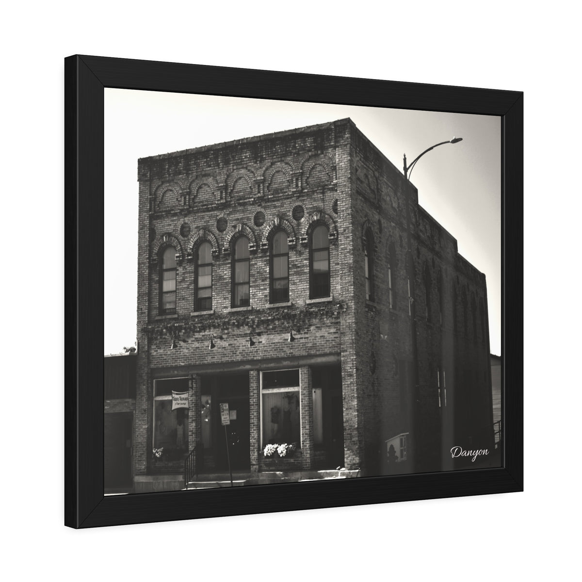 Framed Poster — Vintage Brick Facade Photography