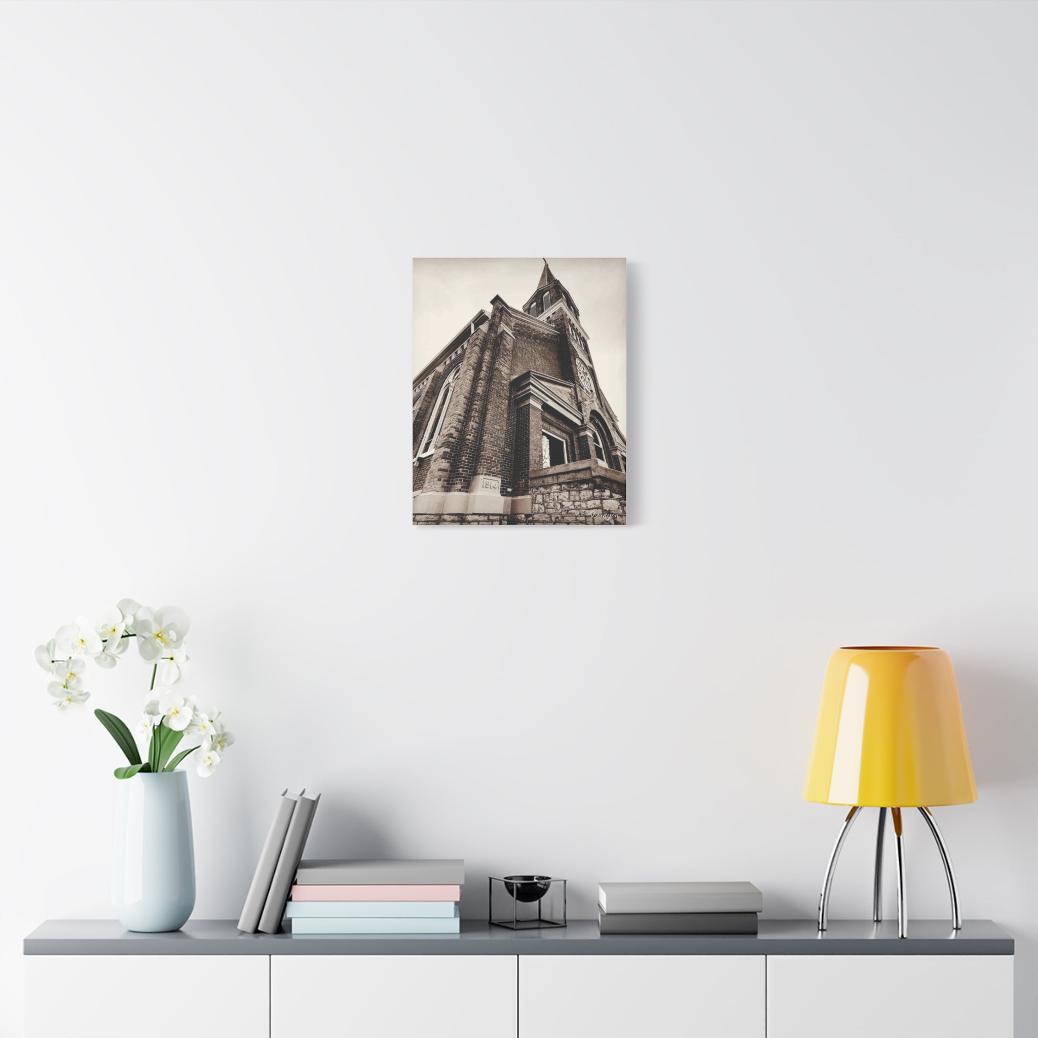 Vintage Church Architecture Matte Canvas Print — Stretched Wall Art