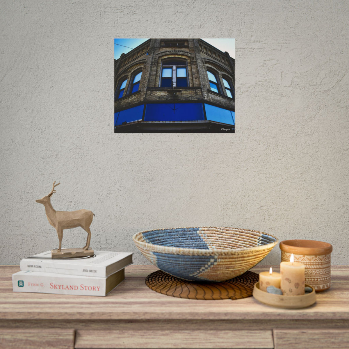 Rolled Poster — Vintage Cornerstone Building Photograph, Architectural Wall Art