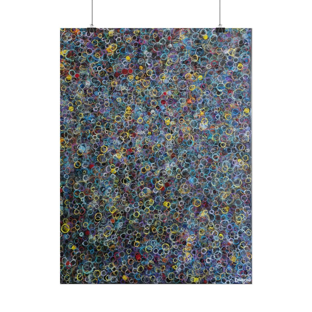 Abstract Bubble Pattern Poster — Colorful Contemporary Rolled Art Print