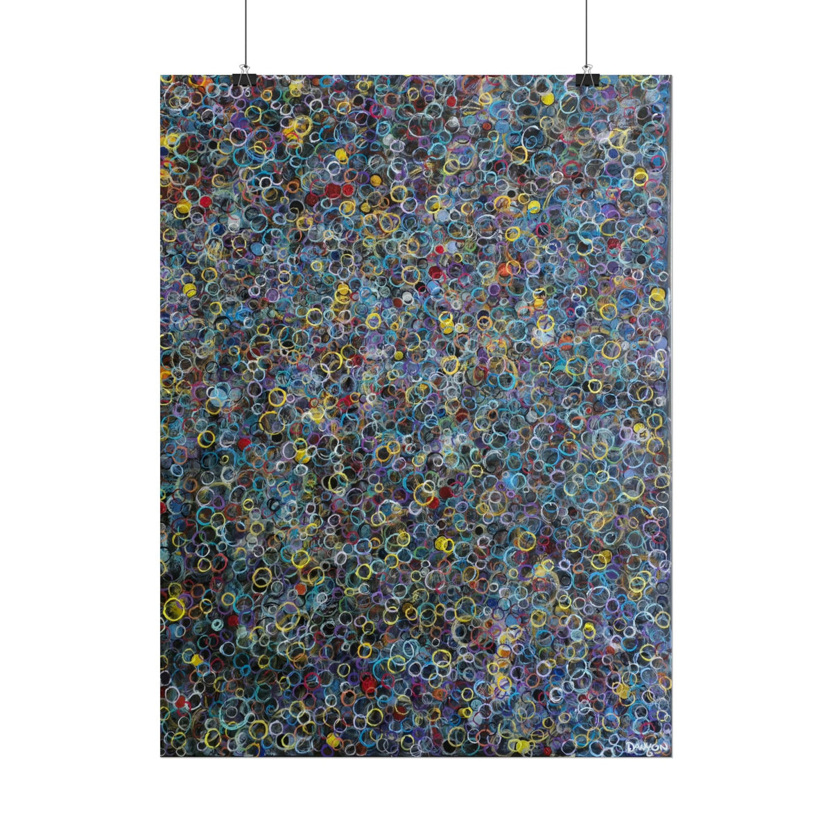 Abstract Bubble Pattern Poster — Colorful Contemporary Rolled Art Print