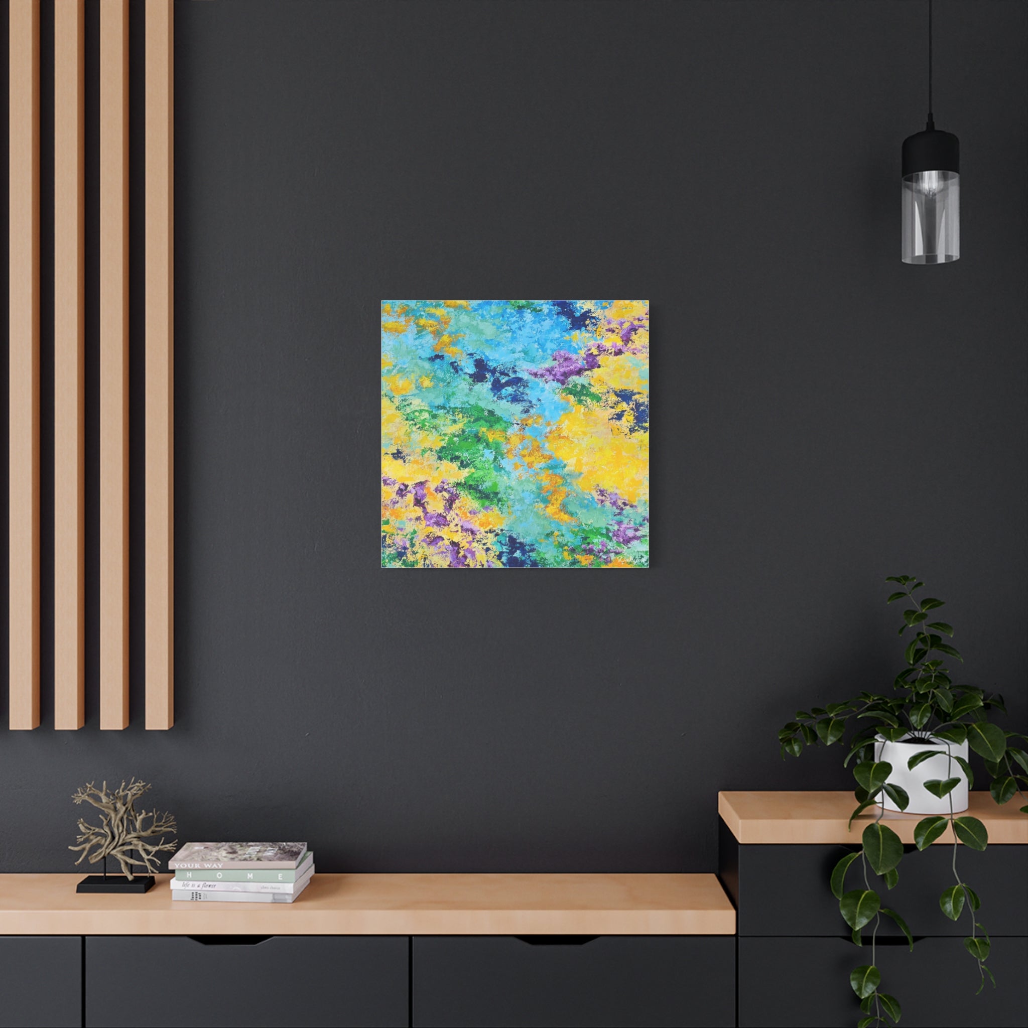 Vibrant Abstract Matte Canvas Art – Colorful Textured Wall Print