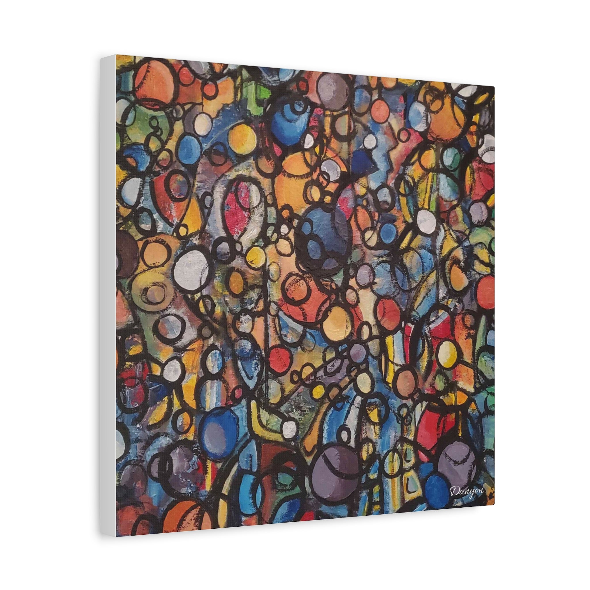 Abstract Colorful Bubbles Canvas