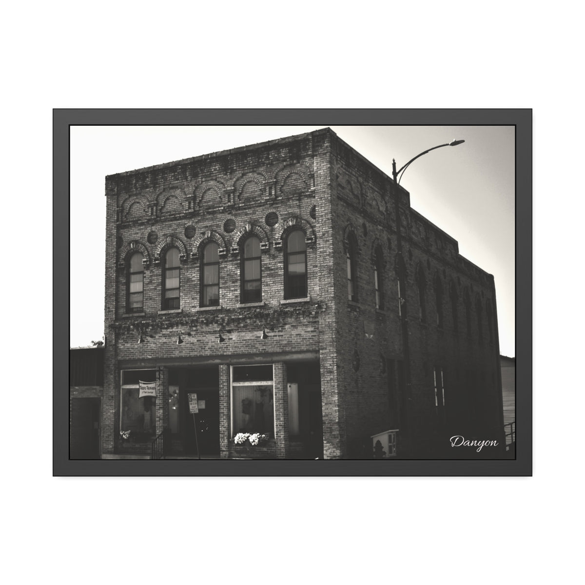 Framed Poster — Vintage Brick Facade Photography
