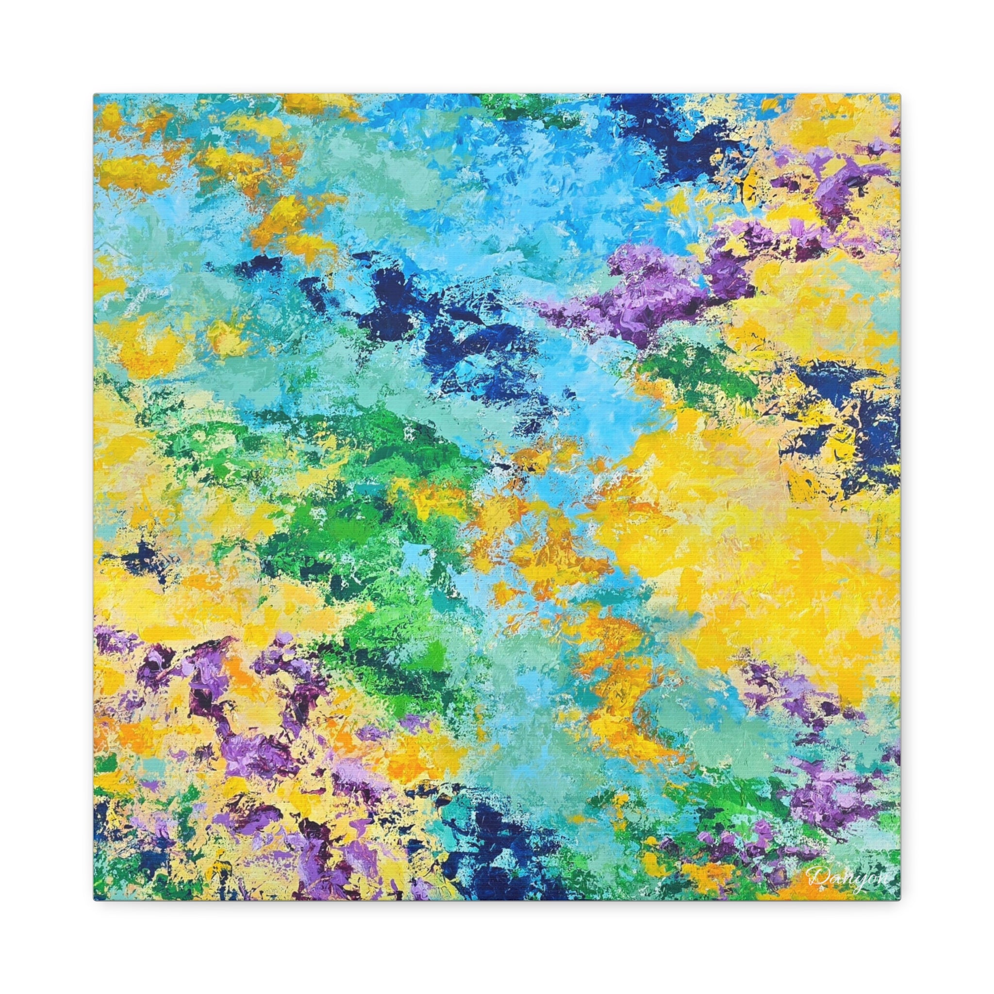 Vibrant Abstract Matte Canvas Art – Colorful Textured Wall Print