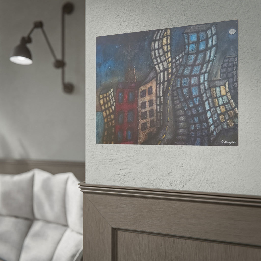 Cityscape Poster — Surreal Night Skyline Art Print