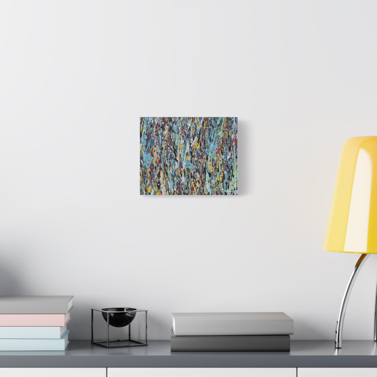 Abstract Drip Painting Canvas Print — Colorful Modern Wall Art, Matte Stretched 1.25"