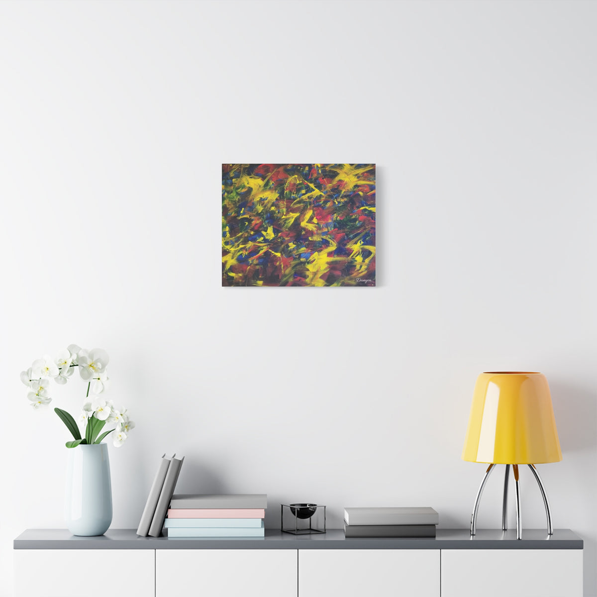 Abstract Color Burst Matte Canvas Print — Vibrant Stretched Wall Art