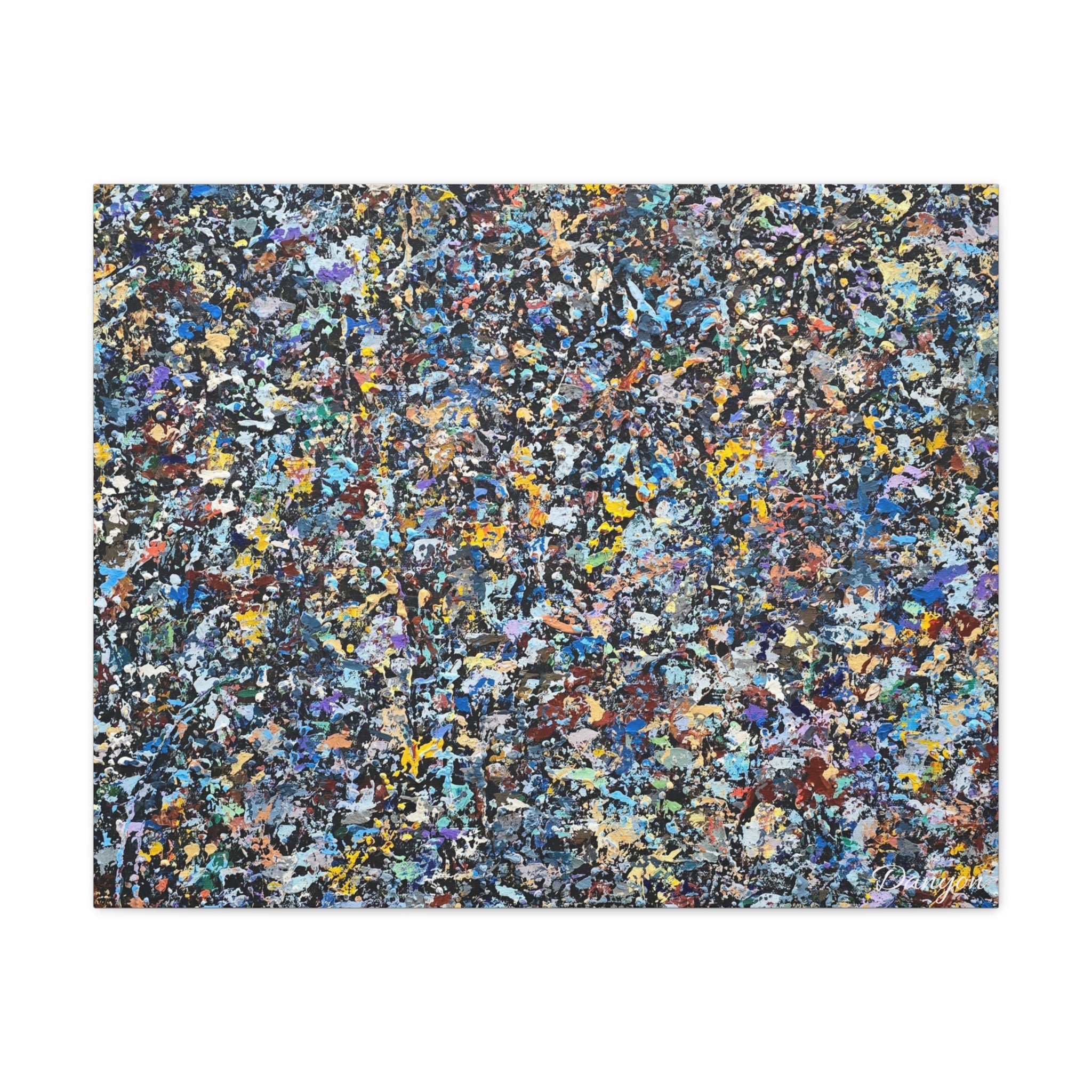 Abstract Speckle Art Canvas Print — Colorful Textured Modern Wall Decor