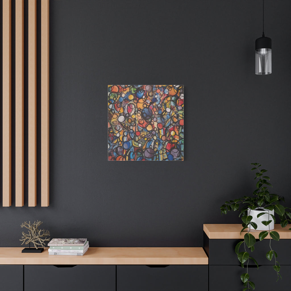 Abstract Colorful Bubbles Canvas