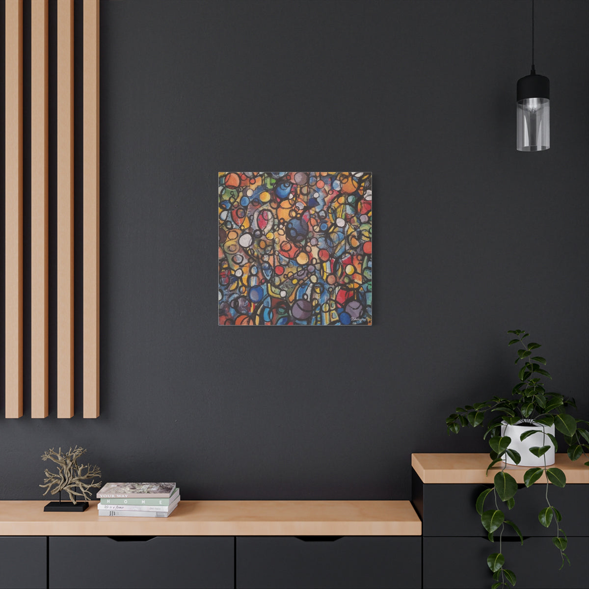 Abstract Colorful Bubbles Canvas