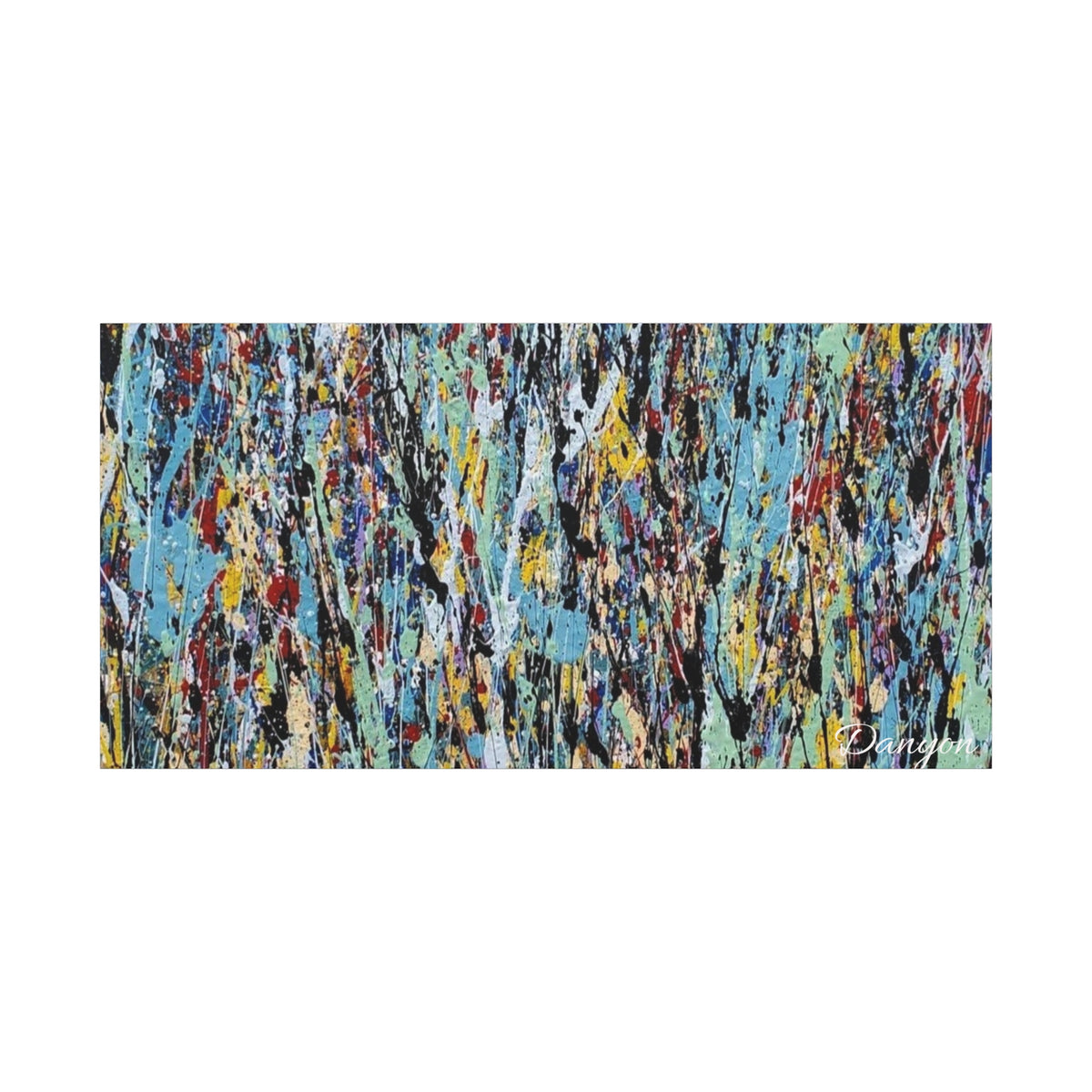 Abstract Drip Painting Canvas Print — Colorful Modern Wall Art, Matte Stretched 1.25"