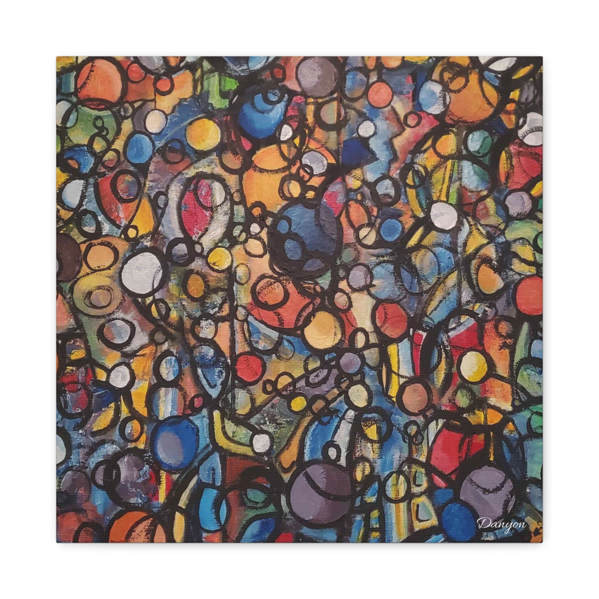 Abstract Colorful Bubbles Canvas