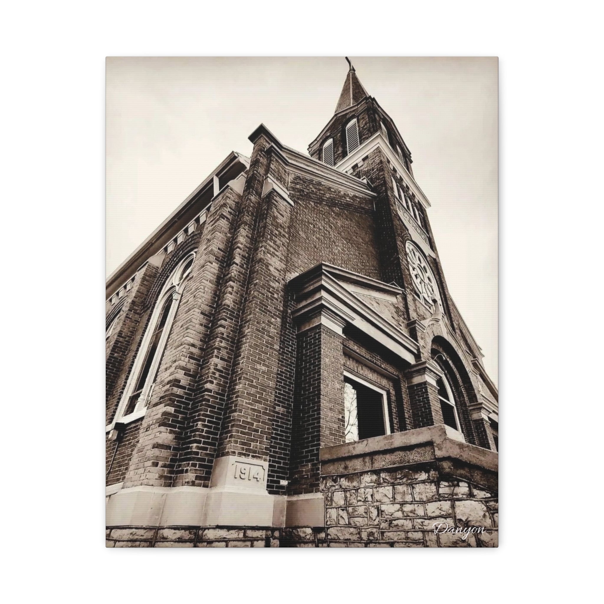Vintage Church Architecture Matte Canvas Print — Stretched Wall Art