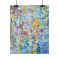 Abstract Blue & Yellow Rolled Poster — Colorful Textured Wall Art Print