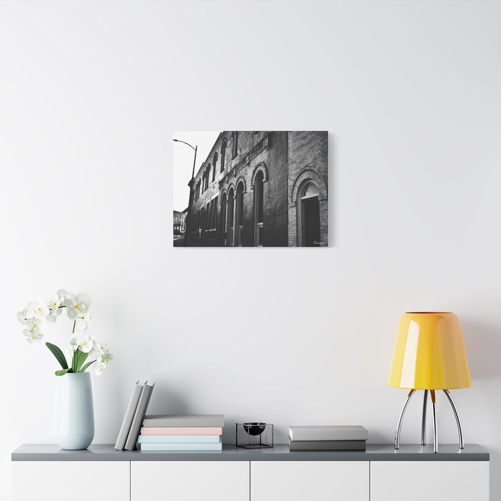 Black & White Historic Architecture Canvas Print — Urban Architecture Wall Art