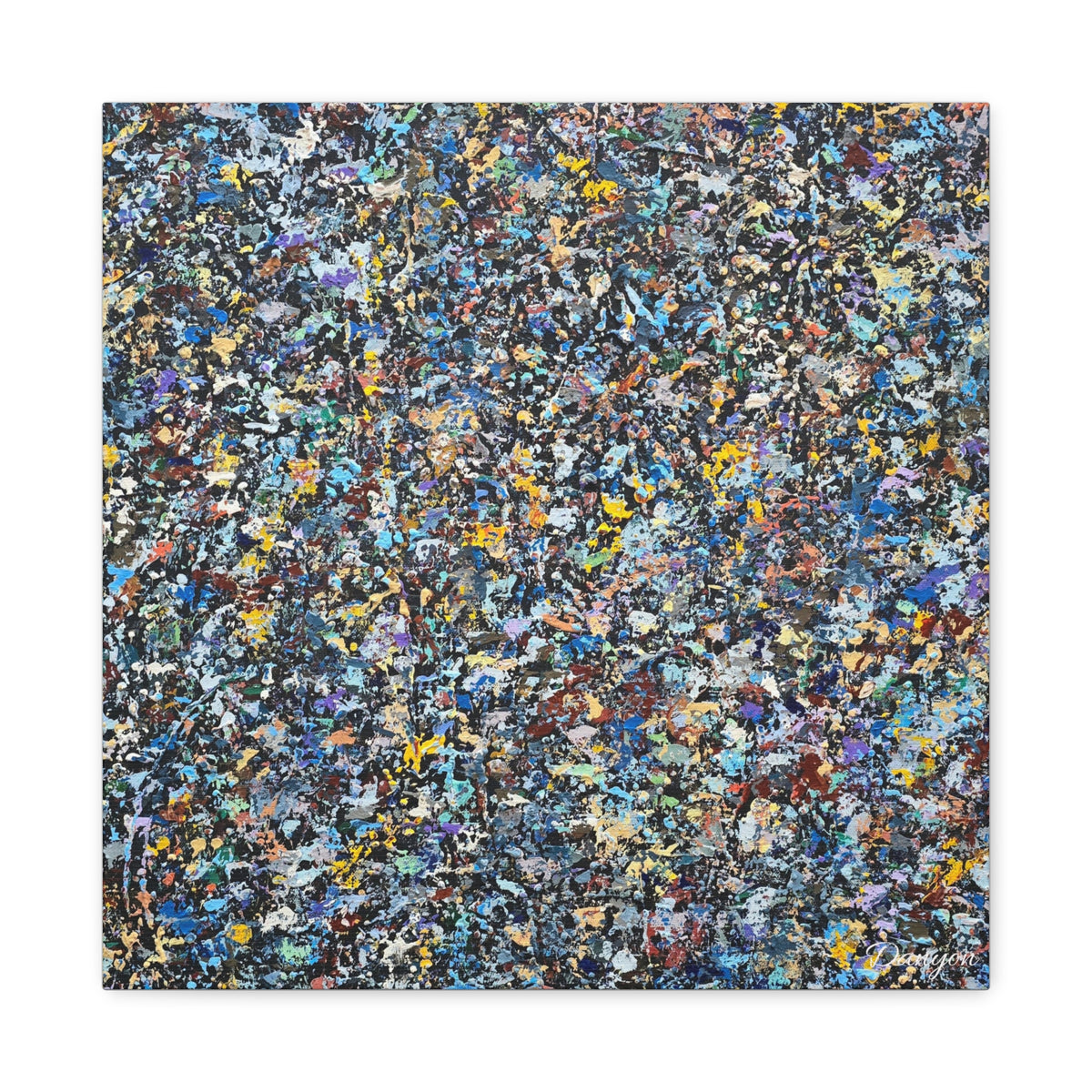 Abstract Speckle Art Canvas Print — Colorful Textured Modern Wall Decor