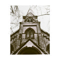 Vintage Gothic Church Rolled Poster – Sepia Architectural Wall Art