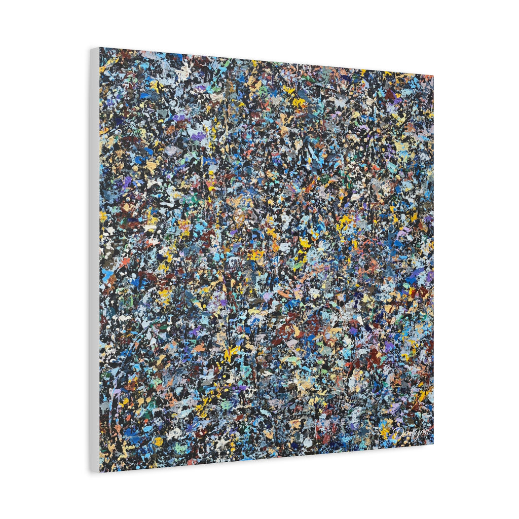 Abstract Speckle Art Canvas Print — Colorful Textured Modern Wall Decor