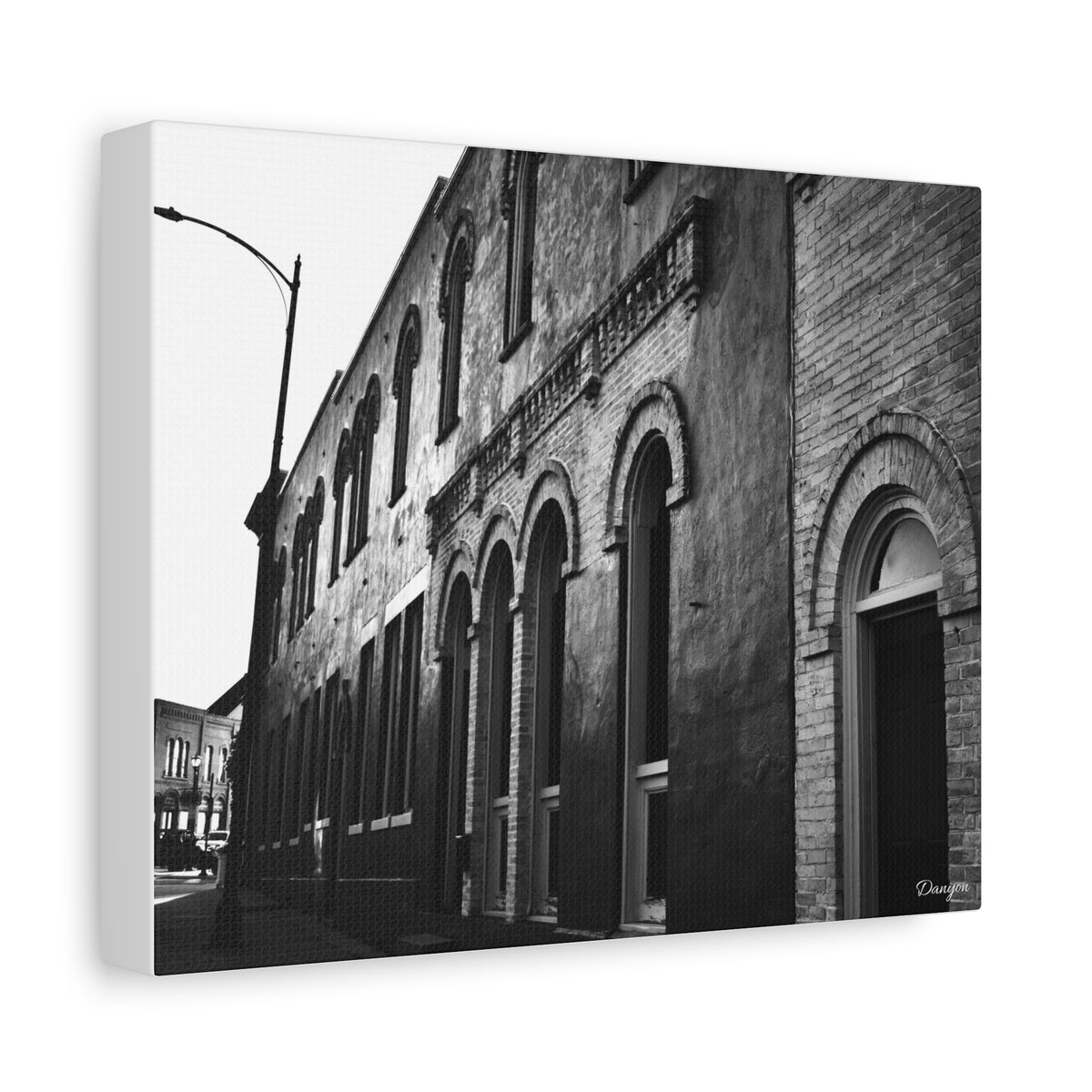 Black & White Historic Architecture Canvas Print — Urban Architecture Wall Art