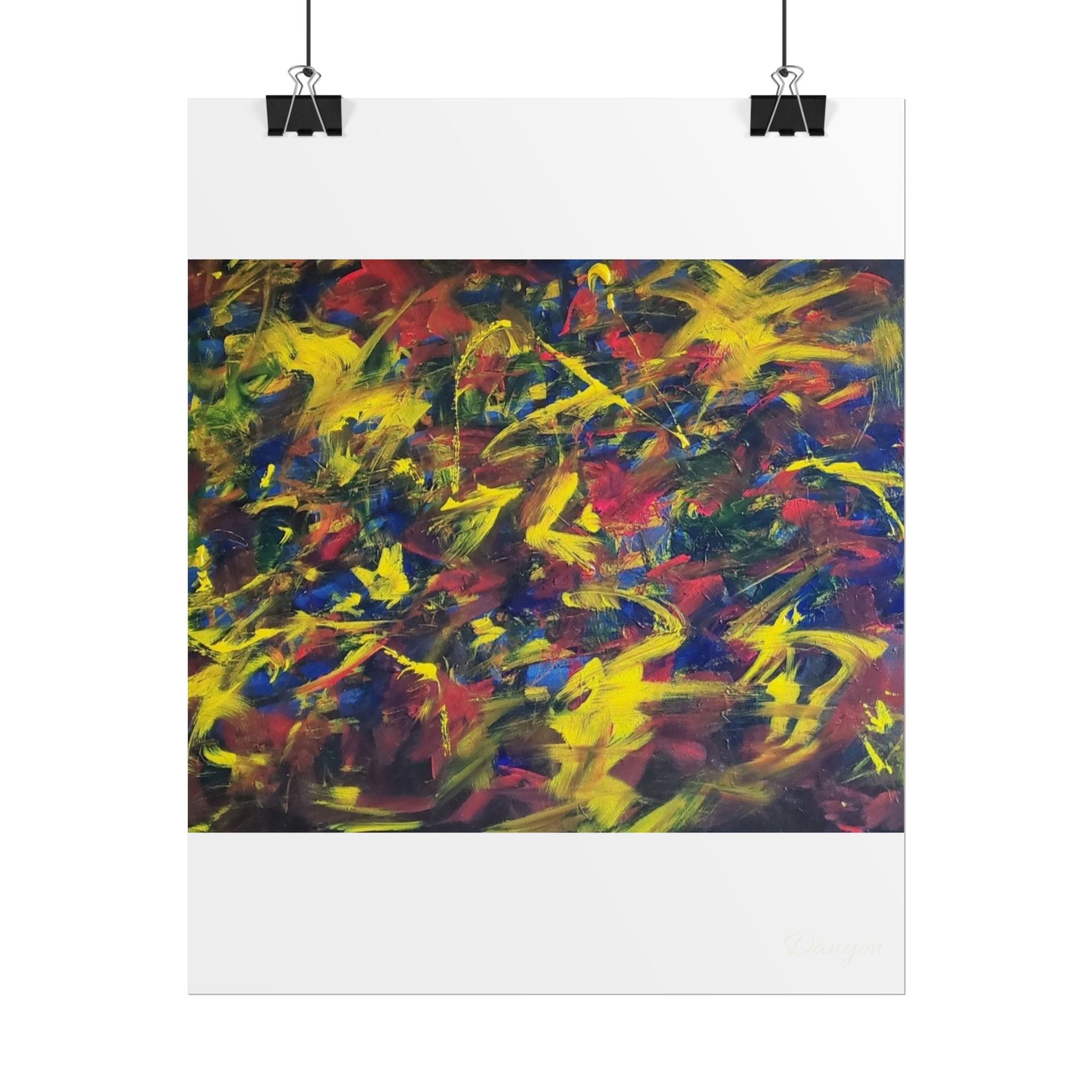 Abstract Expressionist Rolled Poster — Colorful Paint Splash Wall Art