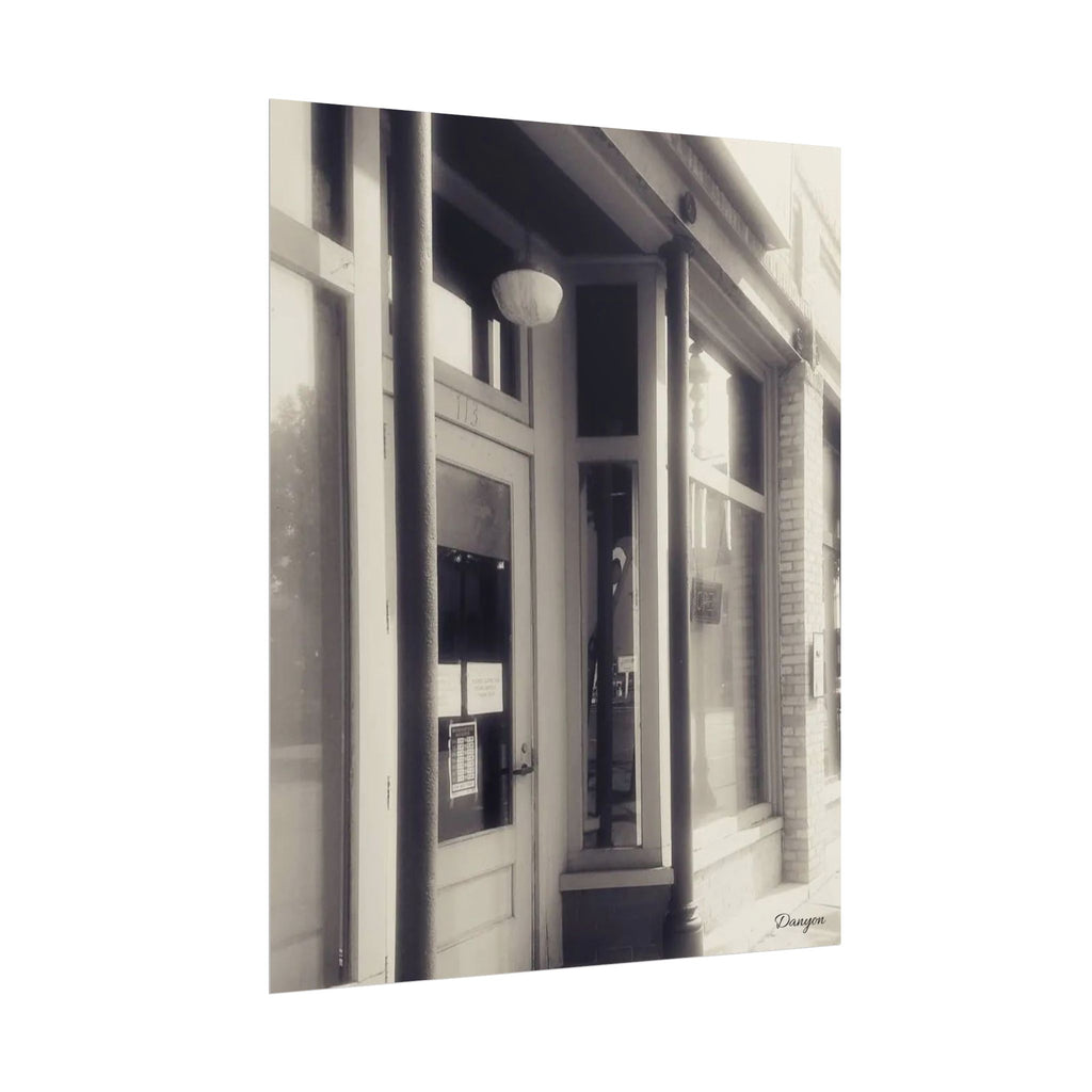 Vintage Shopfront Rolled Poster – Sepia Urban Street Photography