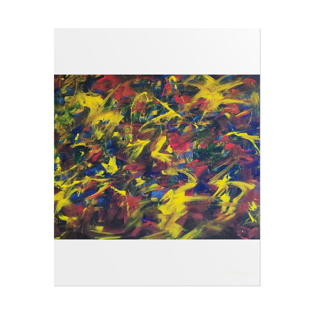 Abstract Expressionist Rolled Poster — Colorful Paint Splash Wall Art