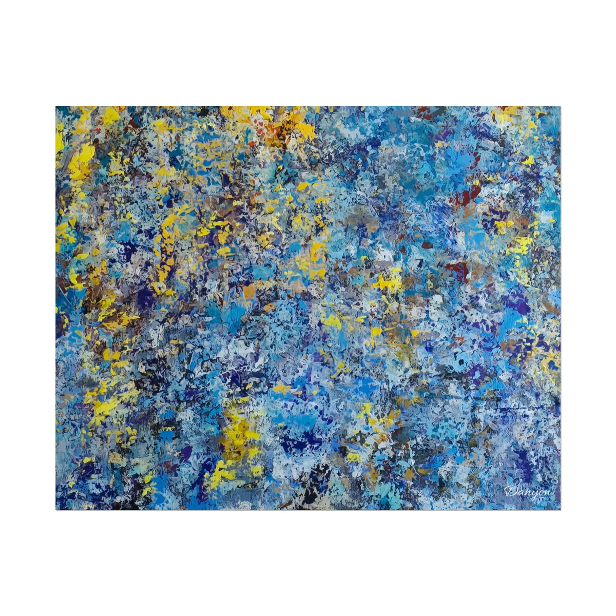 Abstract Blue & Yellow Rolled Poster