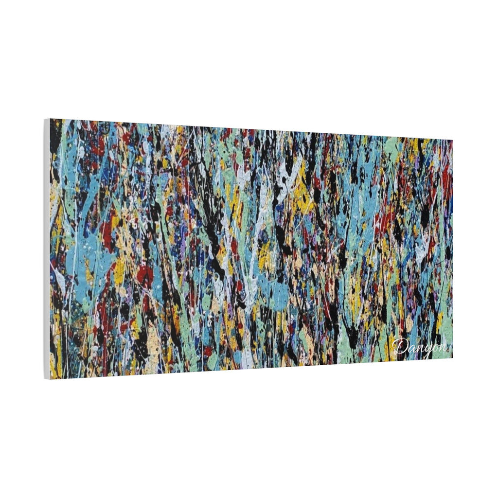 Abstract Drip Painting Canvas Print — Colorful Modern Wall Art, Matte Stretched 1.25"