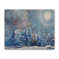 Winter Moonlit Forest Canvas Wall Art — Matte Stretched Canvas