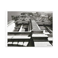 Architectural Facade Black & White Matte Canvas Print — Stretched 1.25"