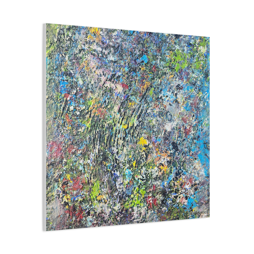 Abstract Textured Canvas Art – Colorful Impasto Square Wall Decor