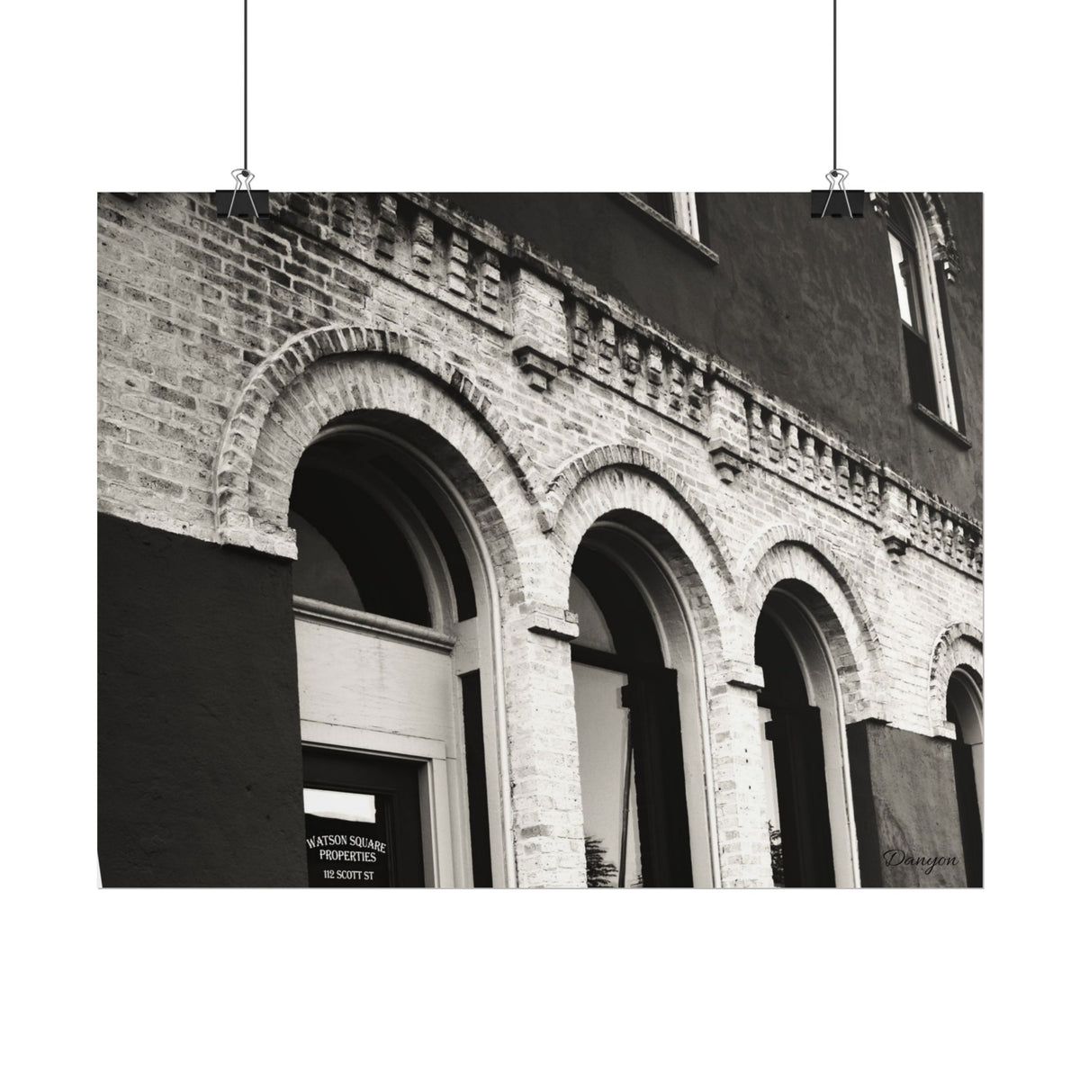 Rolled Poster — Vintage Black & White Arched Brick Architecture Print